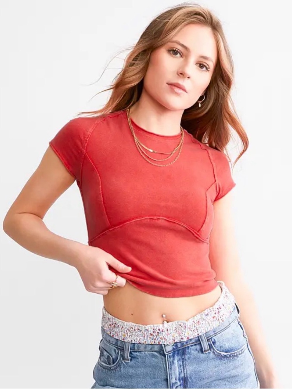 Free People | Protagonist Cropped Cap Sleeve Tee